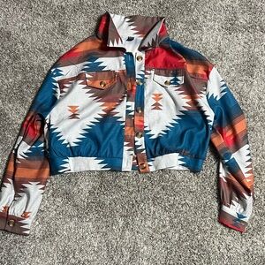 Colorful Aztec Cropped Jacket